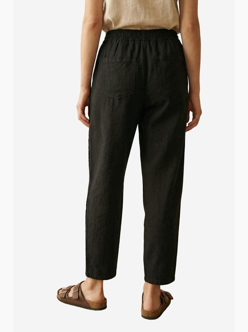 Pantalon droit à taille élastique my fashion Noir - Kiabi
