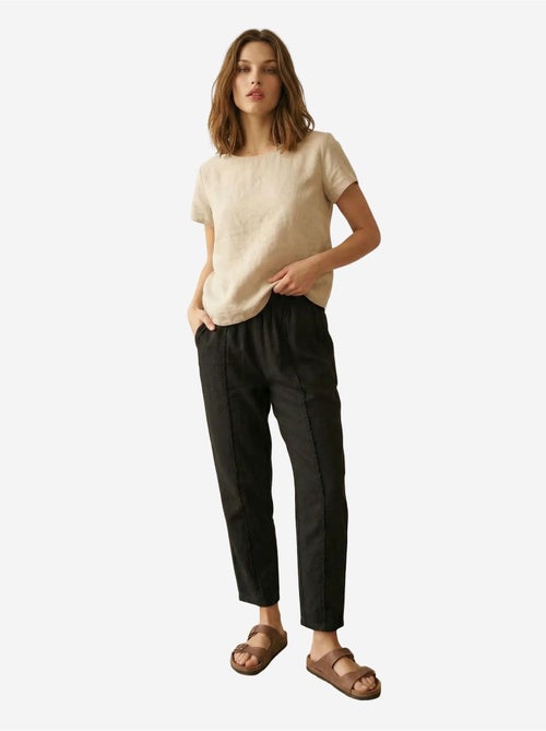 Pantalon droit à taille élastique my fashion - Kiabi Pantalon droit à taille élastique my fashion - Kiabi