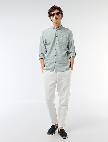 Pantalon droit à taille élastiquée