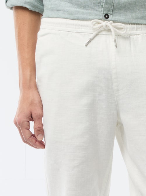 Pantalon droit à taille élastiquée - Kiabi