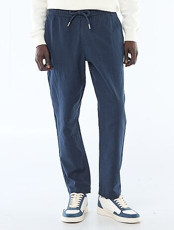 Pantalon droit à taille élastiquée