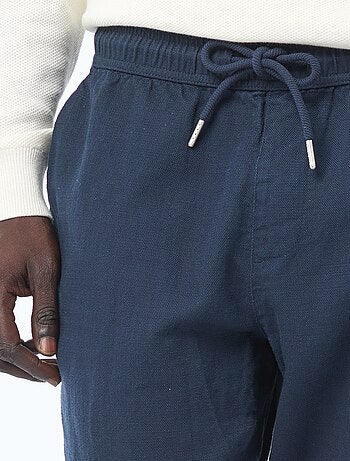 Pantalon droit à taille élastiquée