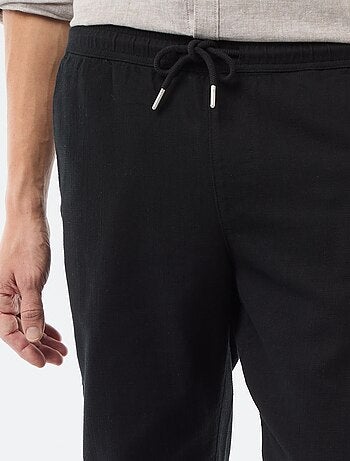 Pantalon droit à taille élastiquée