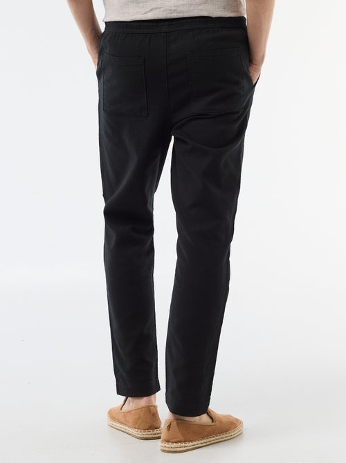 Pantalon droit à taille élastiquée - Kiabi