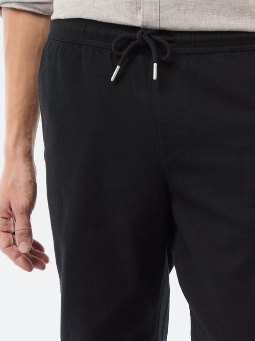 Pantalon droit à taille élastiquée - Kiabi