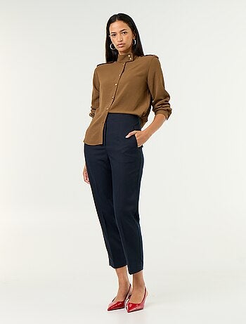 Pantalon droit à taille haute