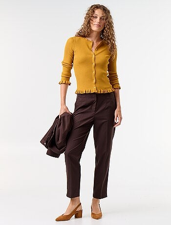 Pantalon droit à taille haute