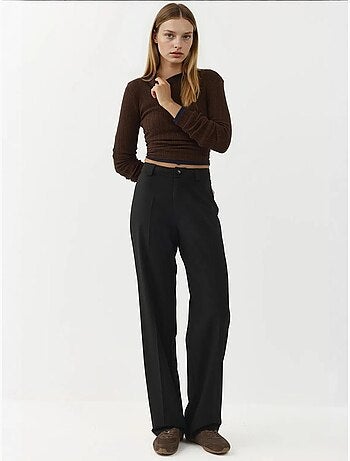 Pantalon droit à taille normale avec fermeture à boutons hiccup