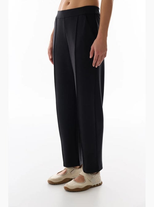 Pantalon droit ample en jersey, taille mi-haute penti - Kiabi Pantalon droit ample en jersey, taille mi-haute penti - Kiabi