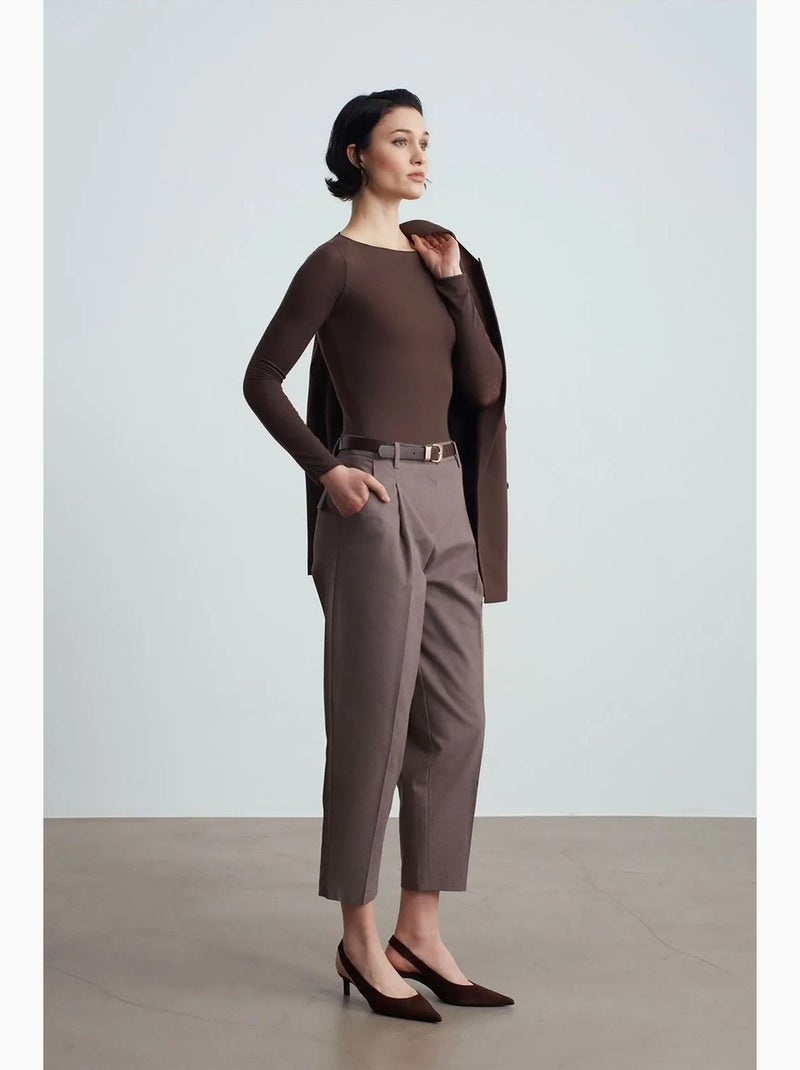Pantalon droit avec ceinture dilvin Gris Noir - Kiabi