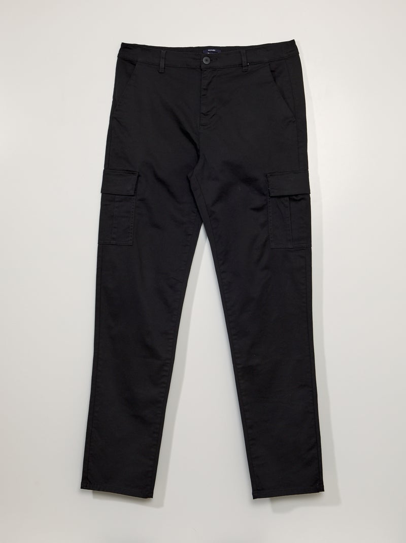 Pantalon droit avec poches sur les côtés +1m90 - L36 noir - Kiabi