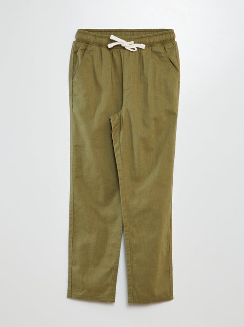 Pantalon droit chino avec cordon - Kiabi