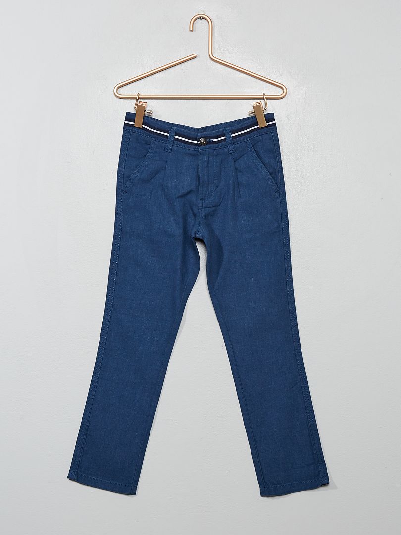 Pantalon droit chino bleu - Kiabi