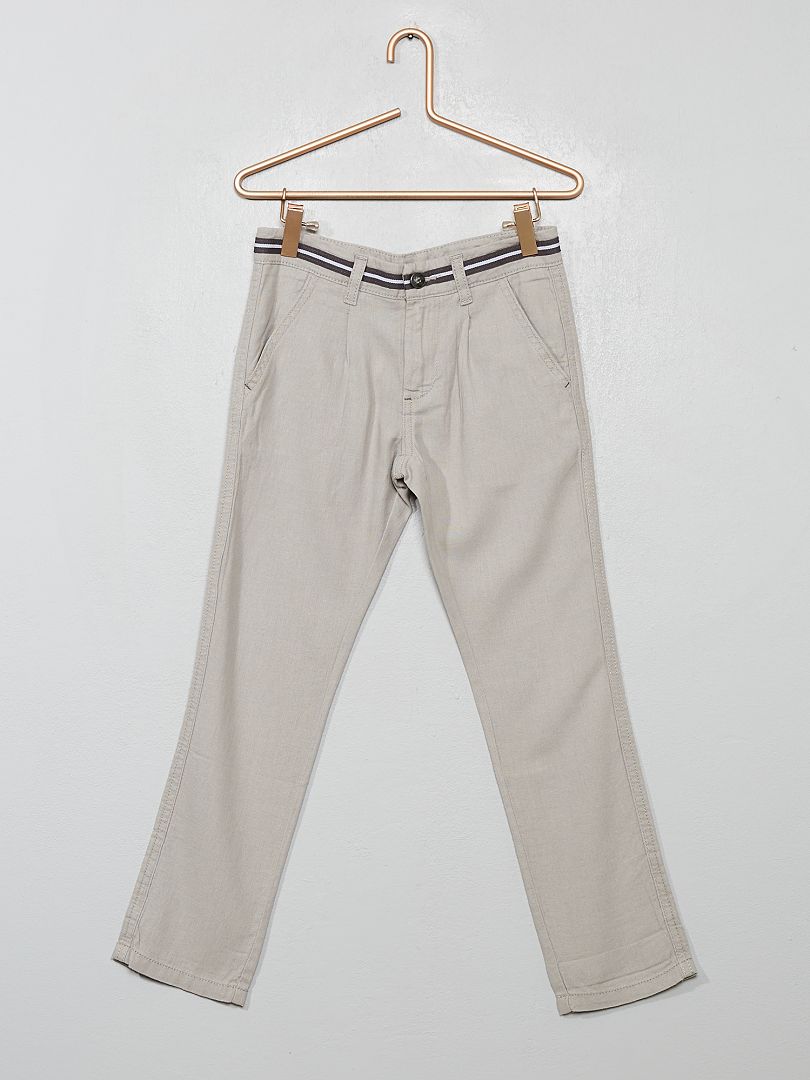 Pantalon droit chino gris - Kiabi