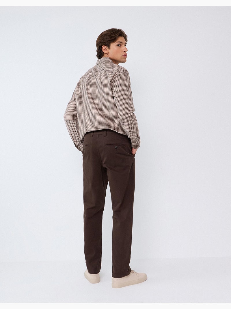 Pantalon droit chino, mo fashion Marron - Kiabi