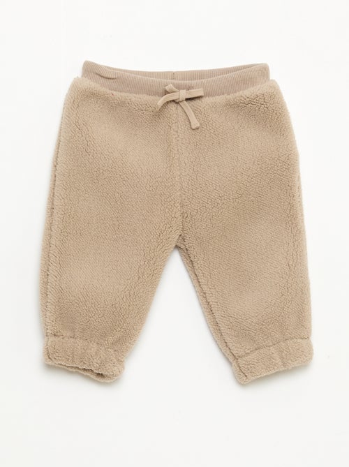 Pantalon droit effet moutonné uni - Kiabi