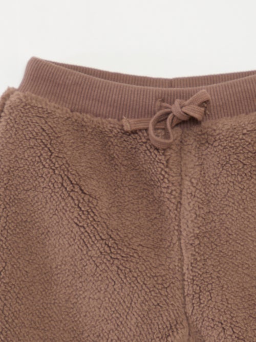 Pantalon droit effet moutonné uni - Kiabi