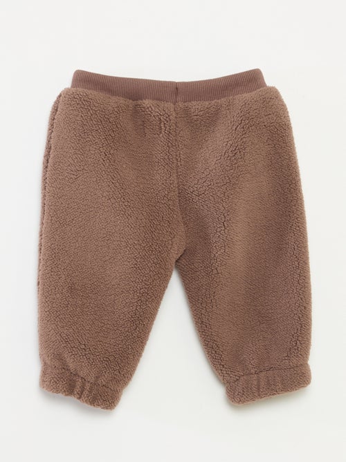 Pantalon droit effet moutonné uni - Kiabi