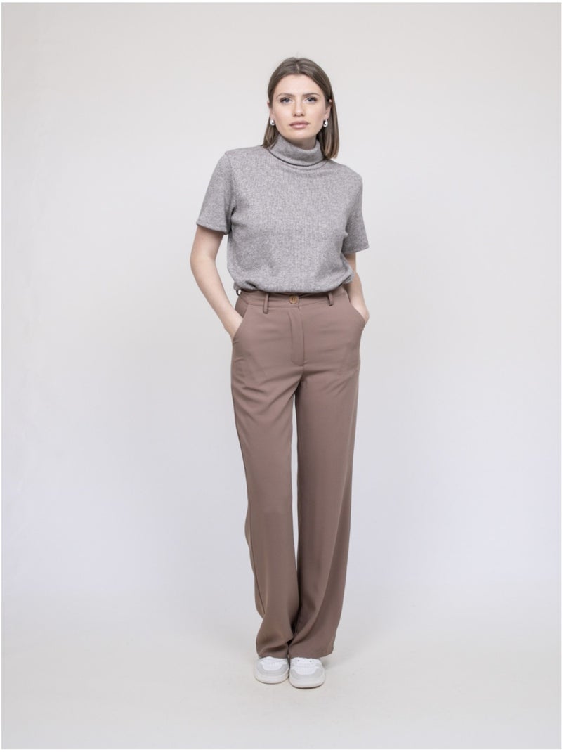 Pantalon droit elmedina Beige - Kiabi