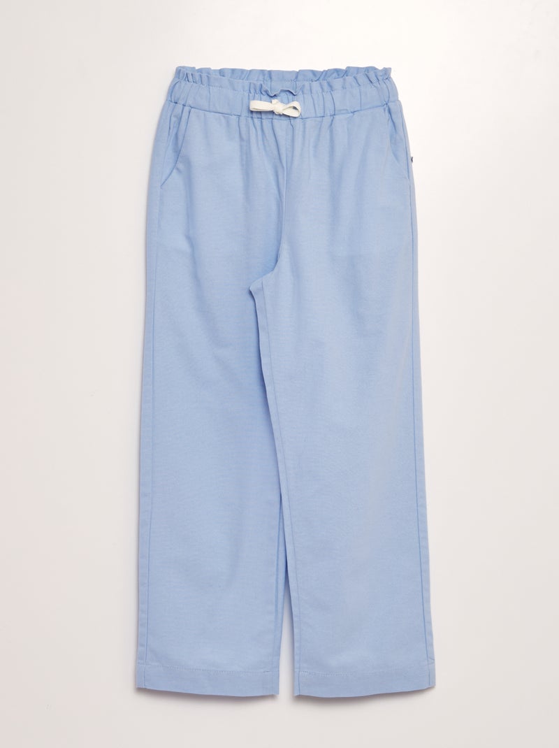 Pantalon droit en coton Bleu - Kiabi