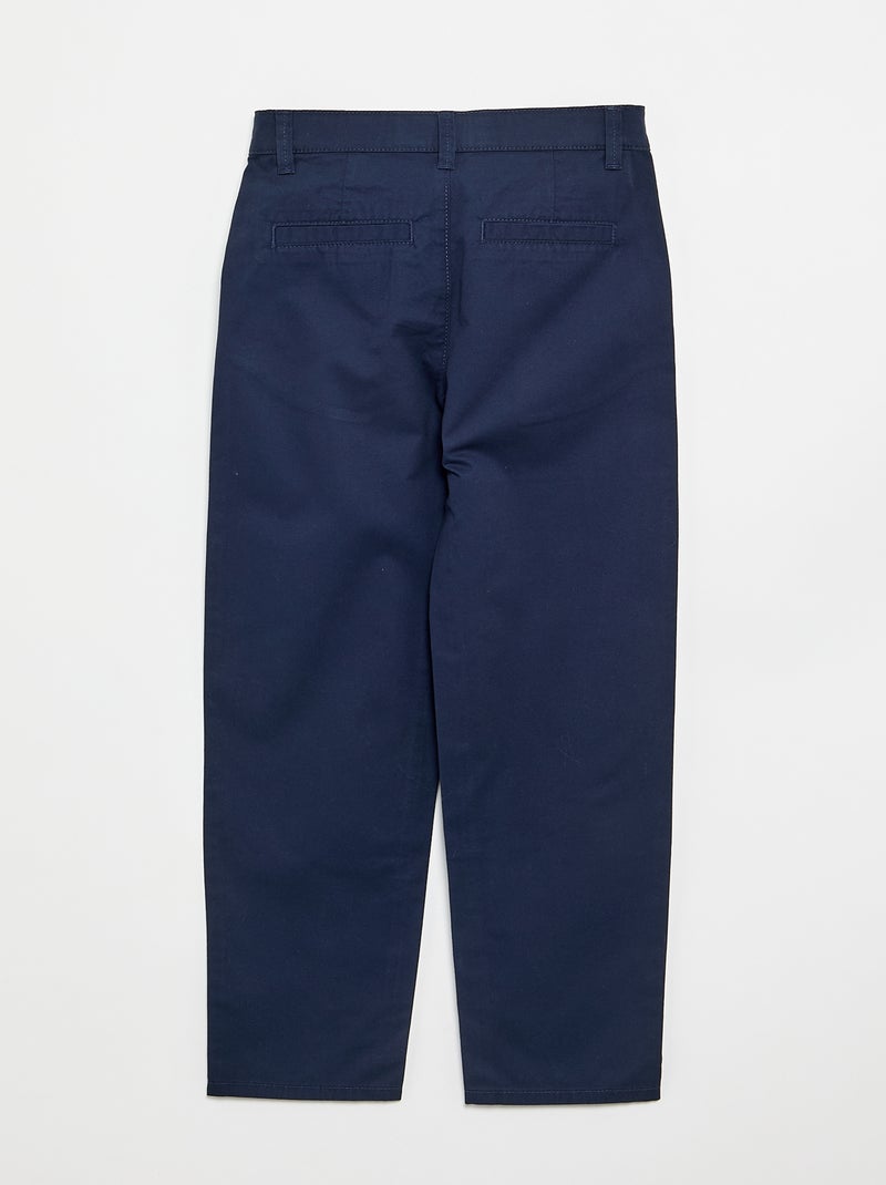 Pantalon droit en coton Bleu - Kiabi