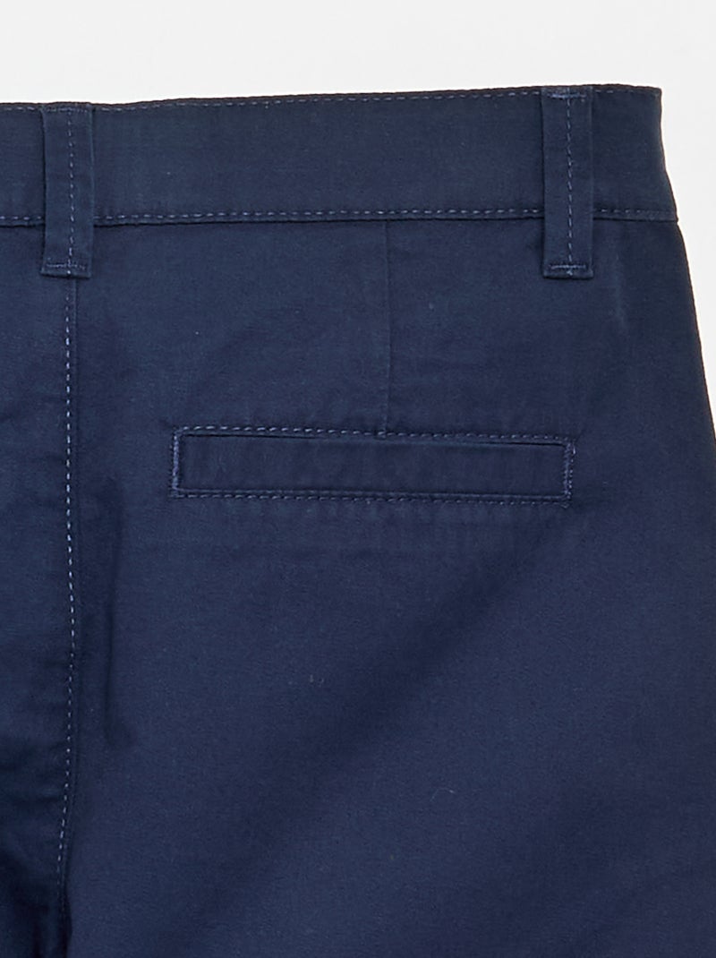 Pantalon droit en coton Bleu - Kiabi
