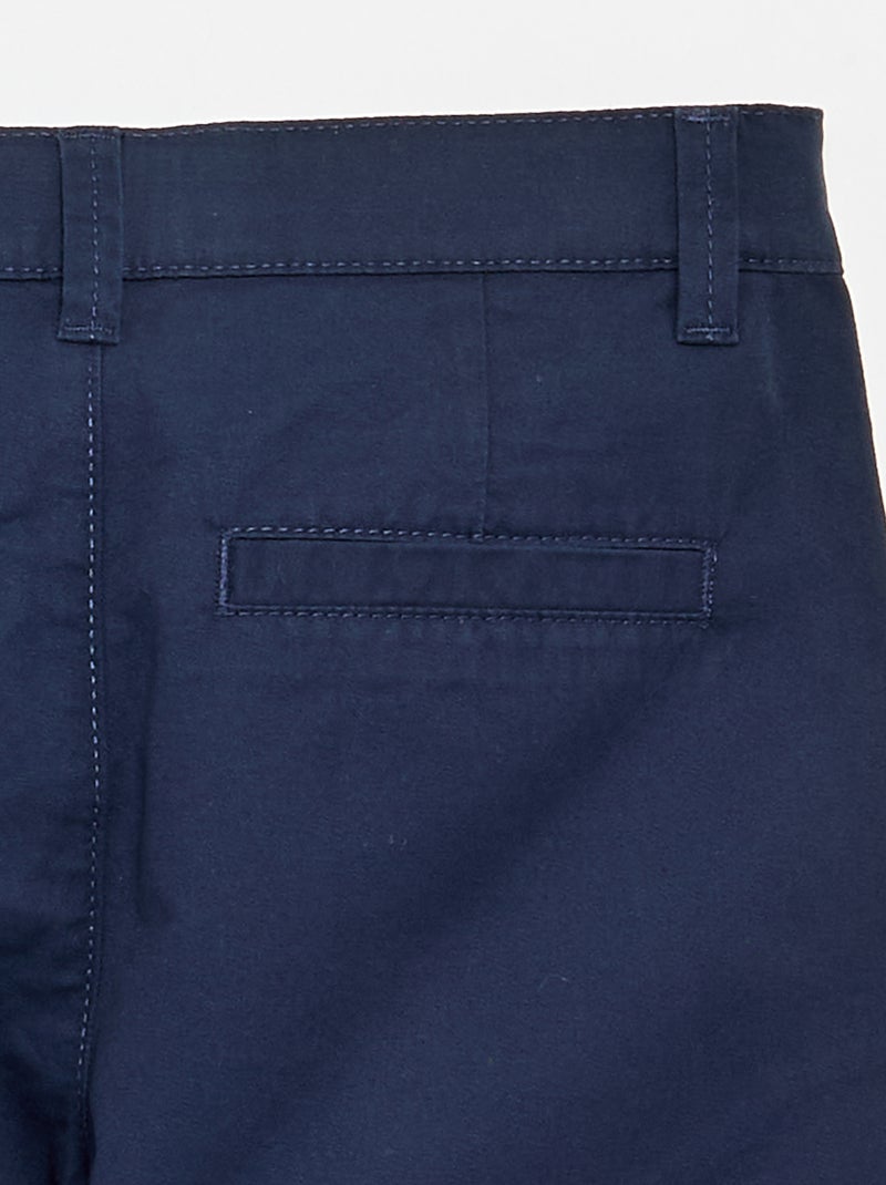 Pantalon droit en coton Bleu - Kiabi