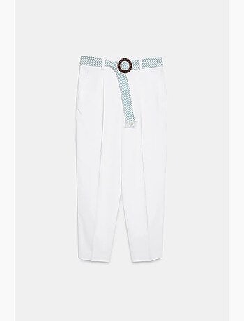 Pantalon droit en crêpe à plis dilvin