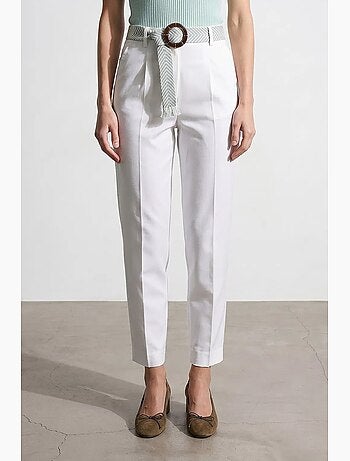Pantalon droit en crêpe à plis dilvin