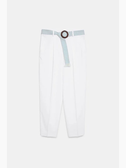 Pantalon droit en crêpe à plis dilvin - Kiabi Pantalon droit en crêpe à plis dilvin - Kiabi