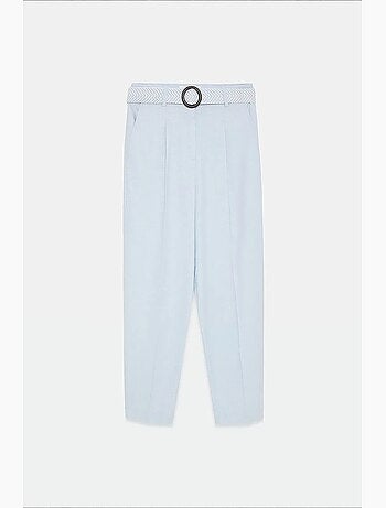 Pantalon droit en crêpe à plis dilvin
