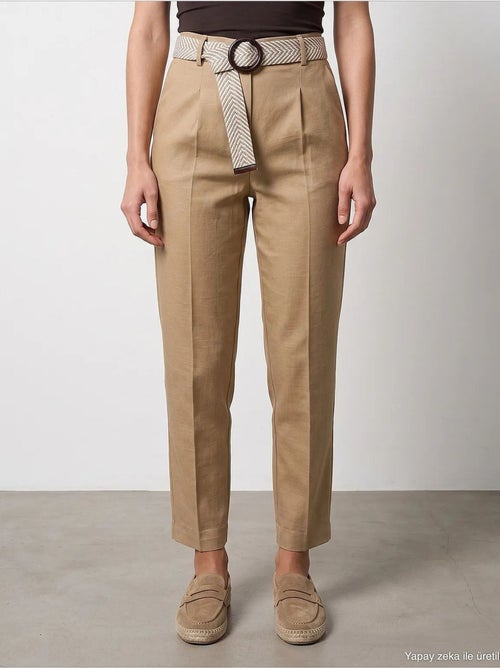 Pantalon droit en crêpe à plis dilvin - Kiabi Pantalon droit en crêpe à plis dilvin - Kiabi