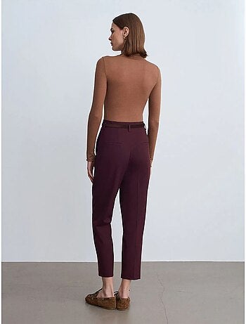 Pantalon droit en crêpe à taille haute dilvin