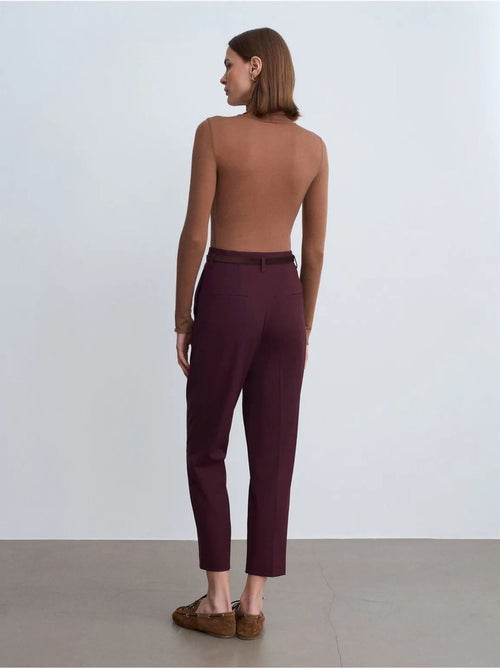 Pantalon droit en crêpe à taille haute dilvin - Kiabi