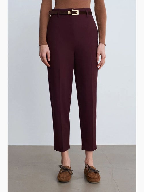 Pantalon droit en crêpe à taille haute dilvin - Kiabi