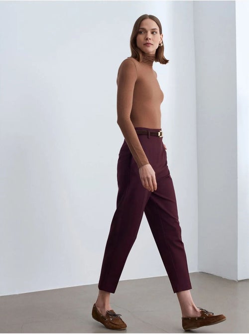 Pantalon droit en crêpe à taille haute dilvin - Kiabi
