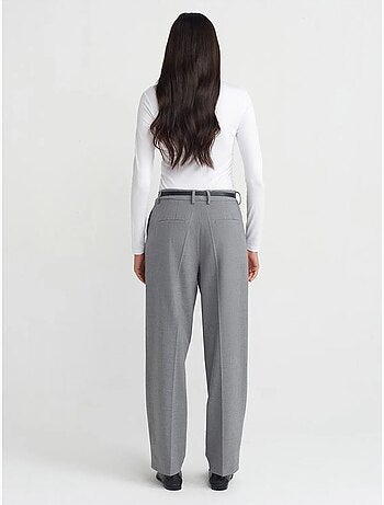 Pantalon droit en crêpe avec ceinture dilvin