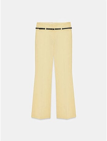 Pantalon droit en crêpe avec ceinture dilvin