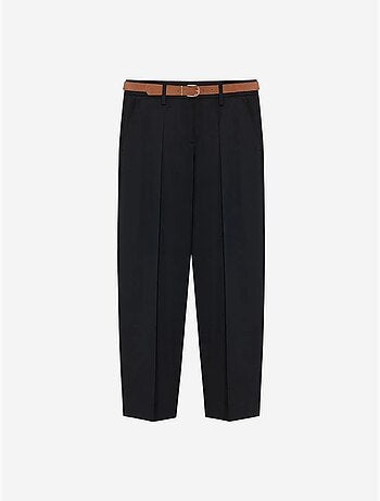 Pantalon droit en crêpe avec ceinture dilvin