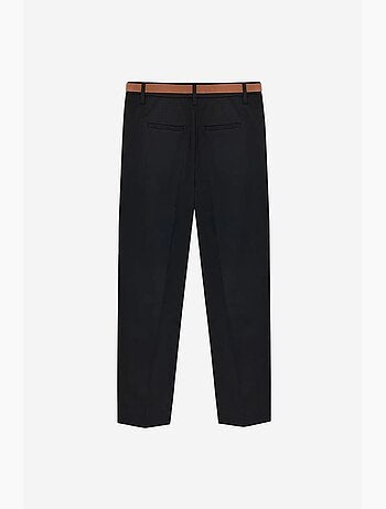 Pantalon droit en crêpe avec ceinture dilvin