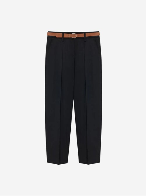 Pantalon droit en crêpe avec ceinture dilvin - Kiabi Pantalon droit en crêpe avec ceinture dilvin - Kiabi