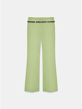 Pantalon droit en crêpe avec ceinture dilvin
