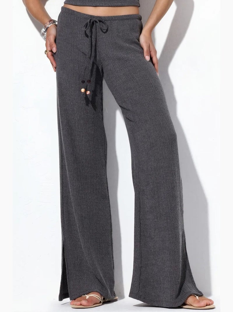 Pantalon droit en crêpe femme busem Gris Noir - Kiabi