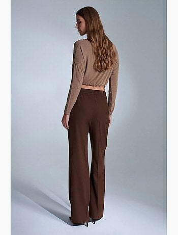 Pantalon droit en crêpe femme dilvin