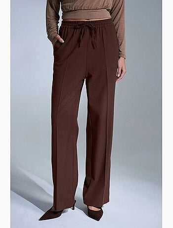 Pantalon droit en crêpe femme dilvin