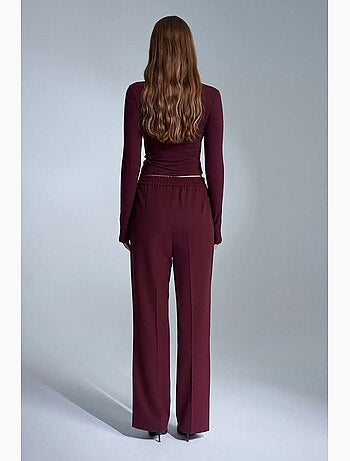 Pantalon droit en crêpe femme dilvin