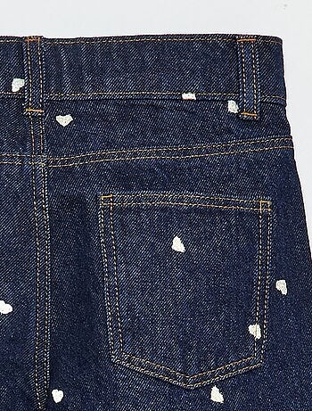 Pantalon droit en denim avec motif