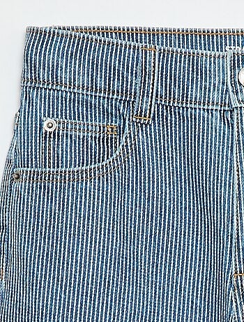 Pantalon droit en denim avec motif