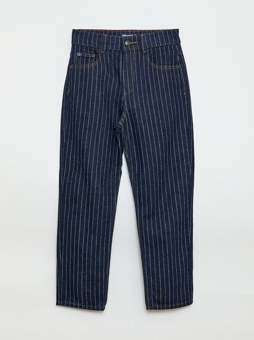 Pantalon droit en denim avec motif - Kiabi