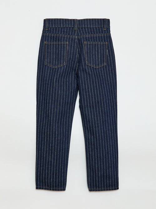 Pantalon droit en denim avec motif - Kiabi